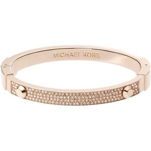 Michael Kors Metallic Brilliance Astor Pavé Stud Bangle Bracelet Rose Gold-tone
